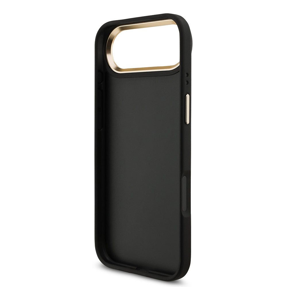Apple iPhone 17 Air Case Guess Original Licensed 4G Large Metal Logo Thick Strap Cover Black