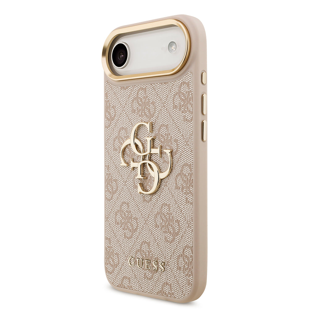 Apple iPhone 17 Air Case Guess Original Licensed 4G Large Metal Logo Thick Strap Cover Brown