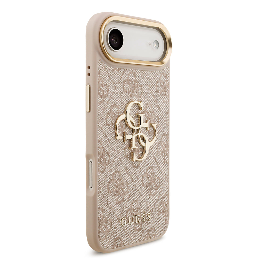 Apple iPhone 17 Air Case Guess Original Licensed 4G Large Metal Logo Thick Strap Cover Brown