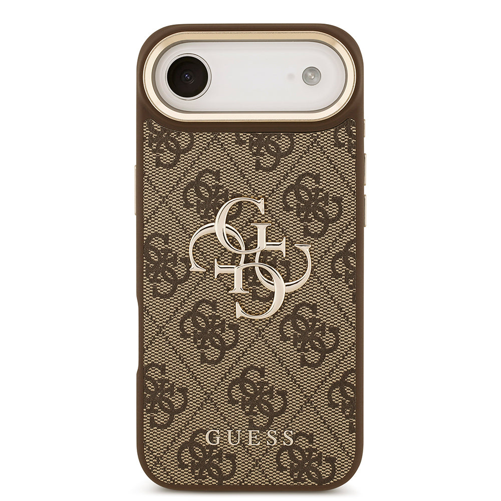 Apple iPhone 17 Air Case Guess Original Licensed 4G Large Metal Logo Thick Strap Cover Black