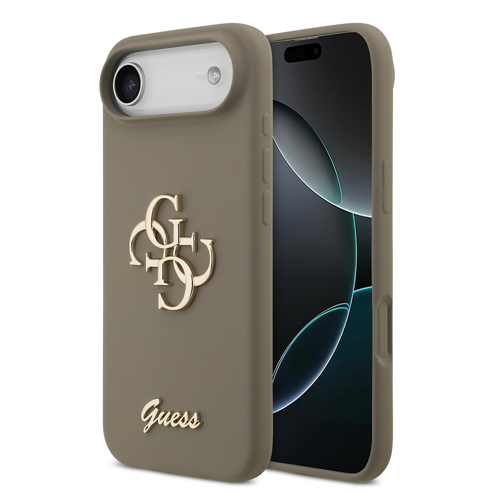 Apple iPhone 17 Air Kılıf Guess Orjinal Lisanslı Grained Yazı Logolu Kapak Pembe