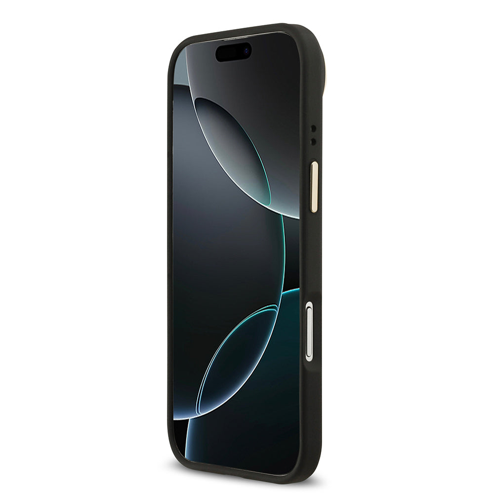 Apple iPhone 17 Air Kılıf Guess Orjinal Lisanslı M-safe Şarj Özellikli 4G Desenli PU Metal Plaka Klasik Logolu Kapak Pembe