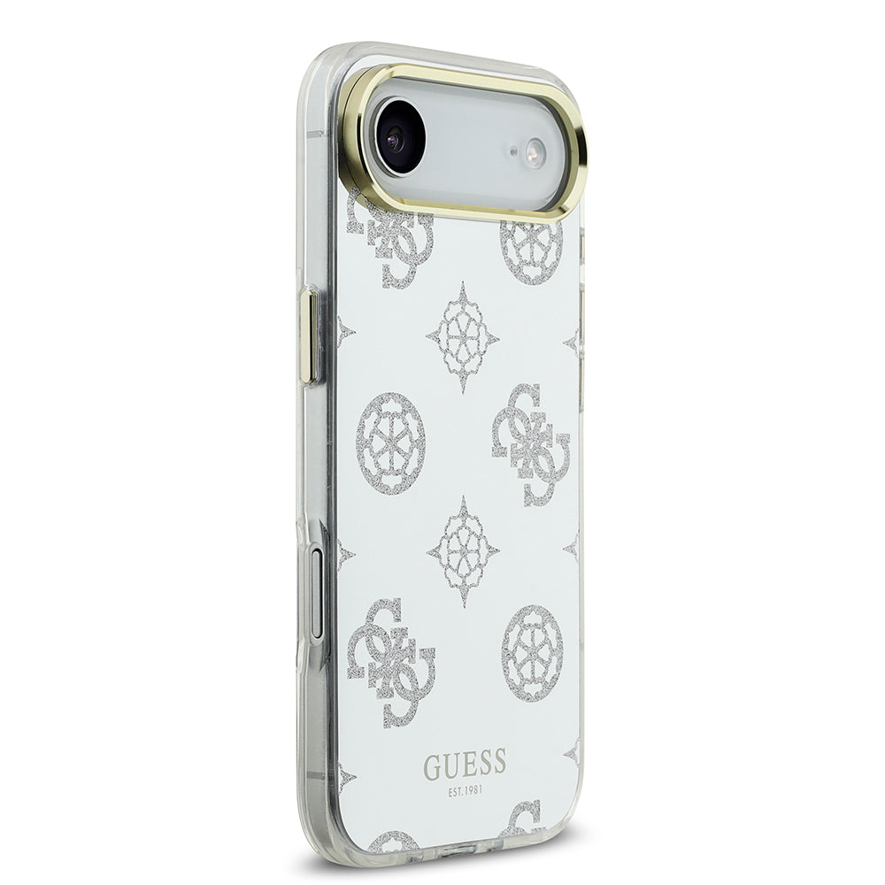 Apple iPhone 17 Air Case Guess Original Licensed Metal Camera Frame Glitter Mirror Cover Silver