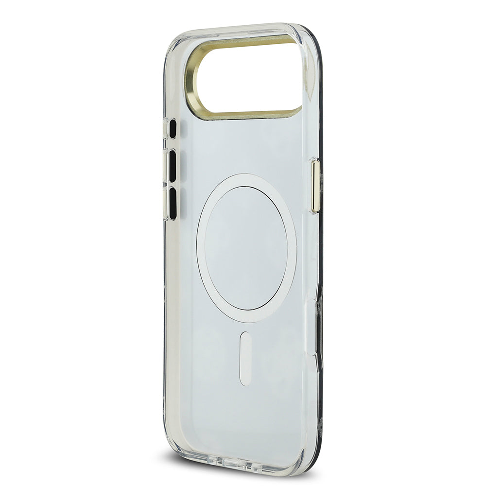Apple iPhone 17 Air Case Guess Original Licensed Metal Camera Frame Glitter Mirror Cover Silver