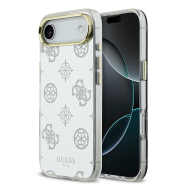 Apple iPhone 17 Air Kılıf Guess Orjinal Lisanslı Metal Kamera Çerçeveli Simli Aynalı Kapak Gümüş