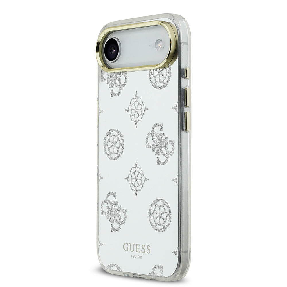 Apple iPhone 17 Air Case Guess Original Licensed Metal Camera Frame Glitter Mirror Cover Silver