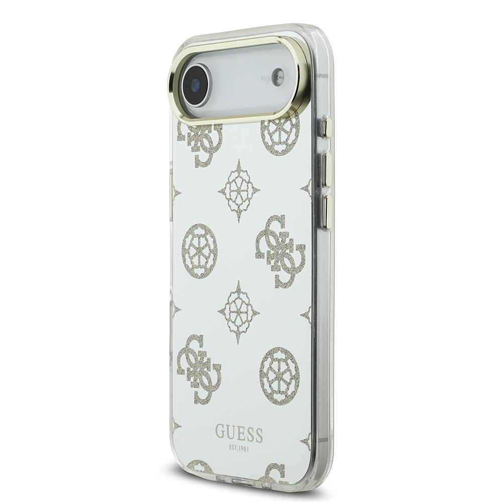Apple iPhone 17 Air Case Guess Original Licensed Metal Camera Frame Glitter Mirror Cover Silver