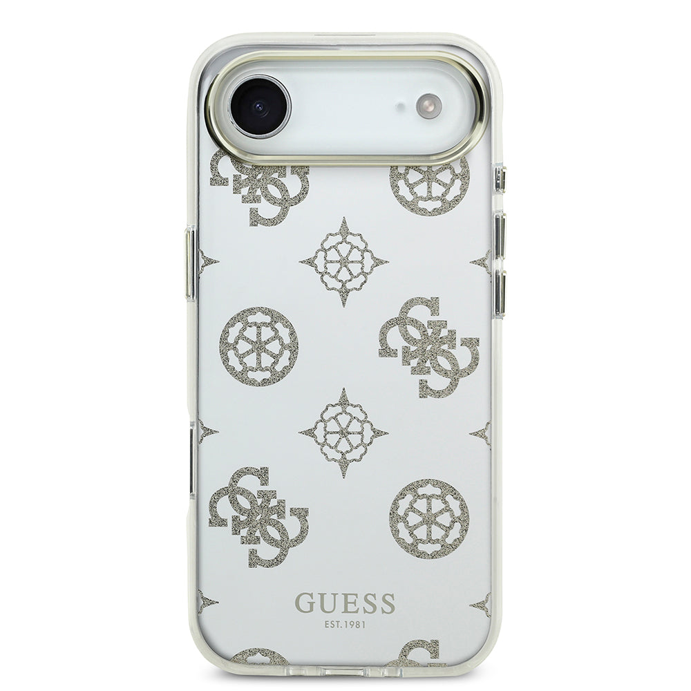Apple iPhone 17 Air Case Guess Original Licensed Metal Camera Frame Glitter Mirror Cover Silver