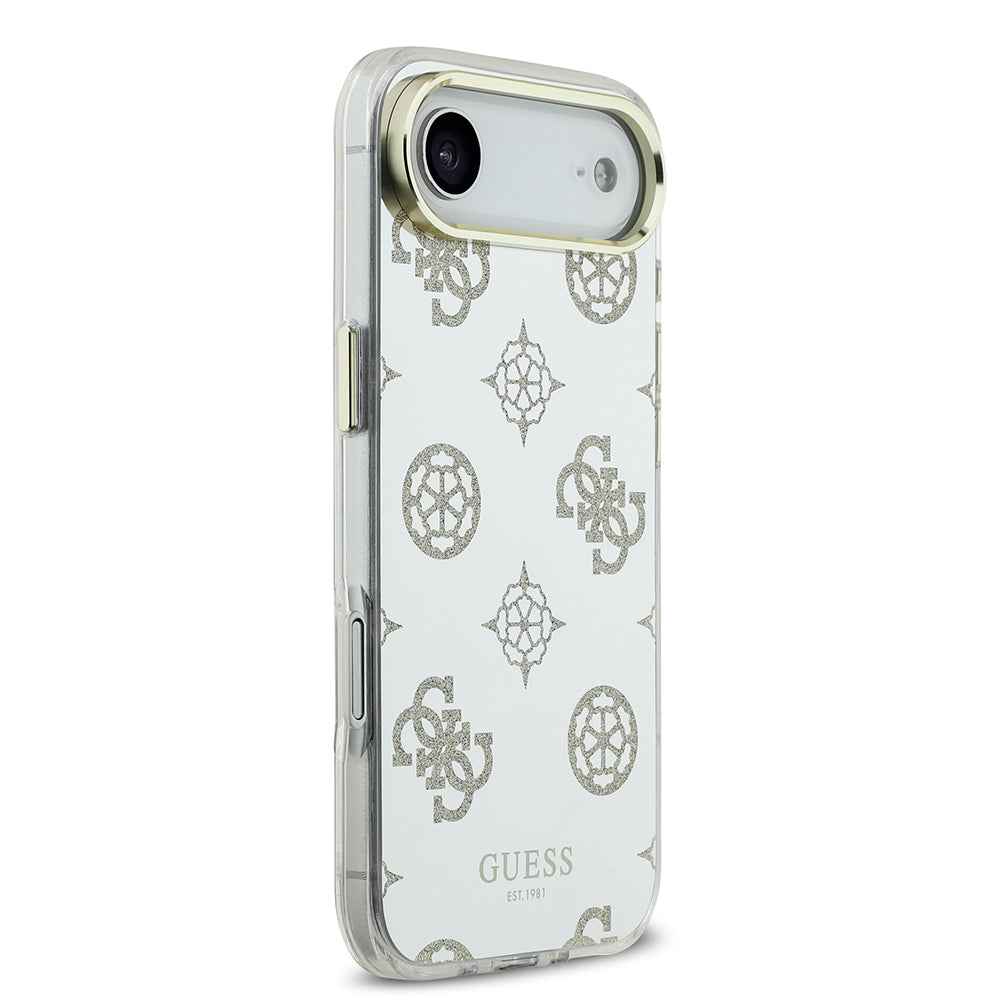 Apple iPhone 17 Air Case Guess Original Licensed Metal Camera Frame Glitter Mirror Cover Silver