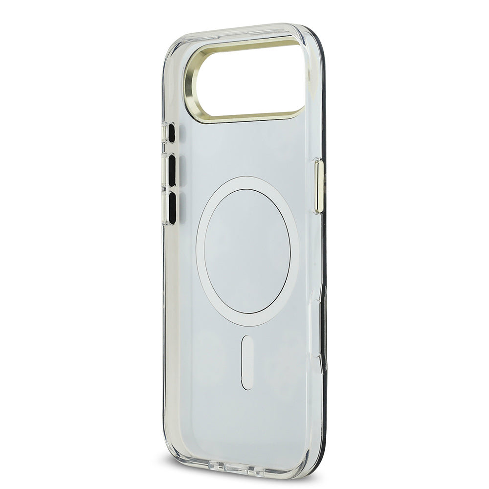 Apple iPhone 17 Air Kılıf Guess Orjinal Lisanslı Metal Kamera Çerçeveli Simli Aynalı Kapak Gümüş