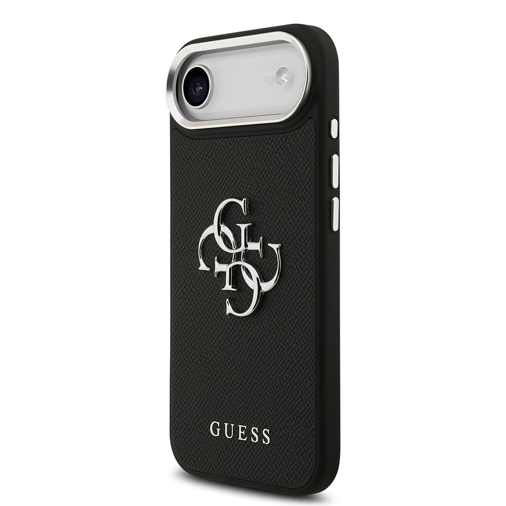 Apple iPhone 17 Air Case Guess Original Licensed PU Leather 4G Large Metal Logo Design Cover Black