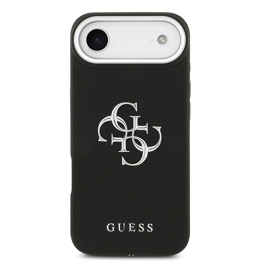 Apple iPhone 17 Air Case Guess Original Licensed PU Leather 4G Large Metal Logo Design Cover Black