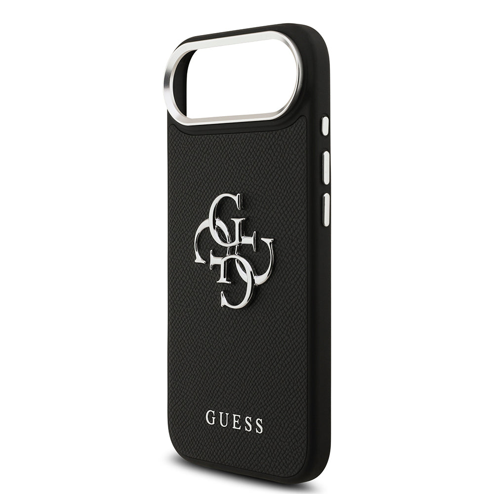Apple iPhone 17 Air Case Guess Original Licensed PU Leather 4G Large Metal Logo Design Cover Black