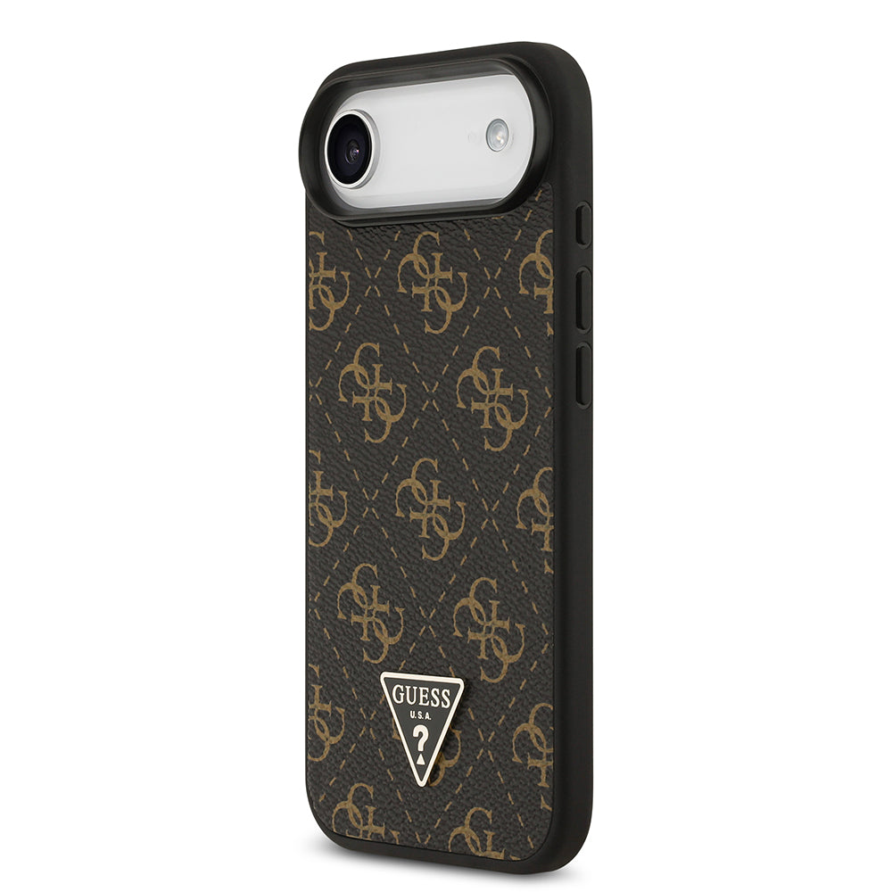 Apple iPhone 17 Air Case Guess Original Licensed PU Leather 4G Patterned Triangle Logo Cover Black