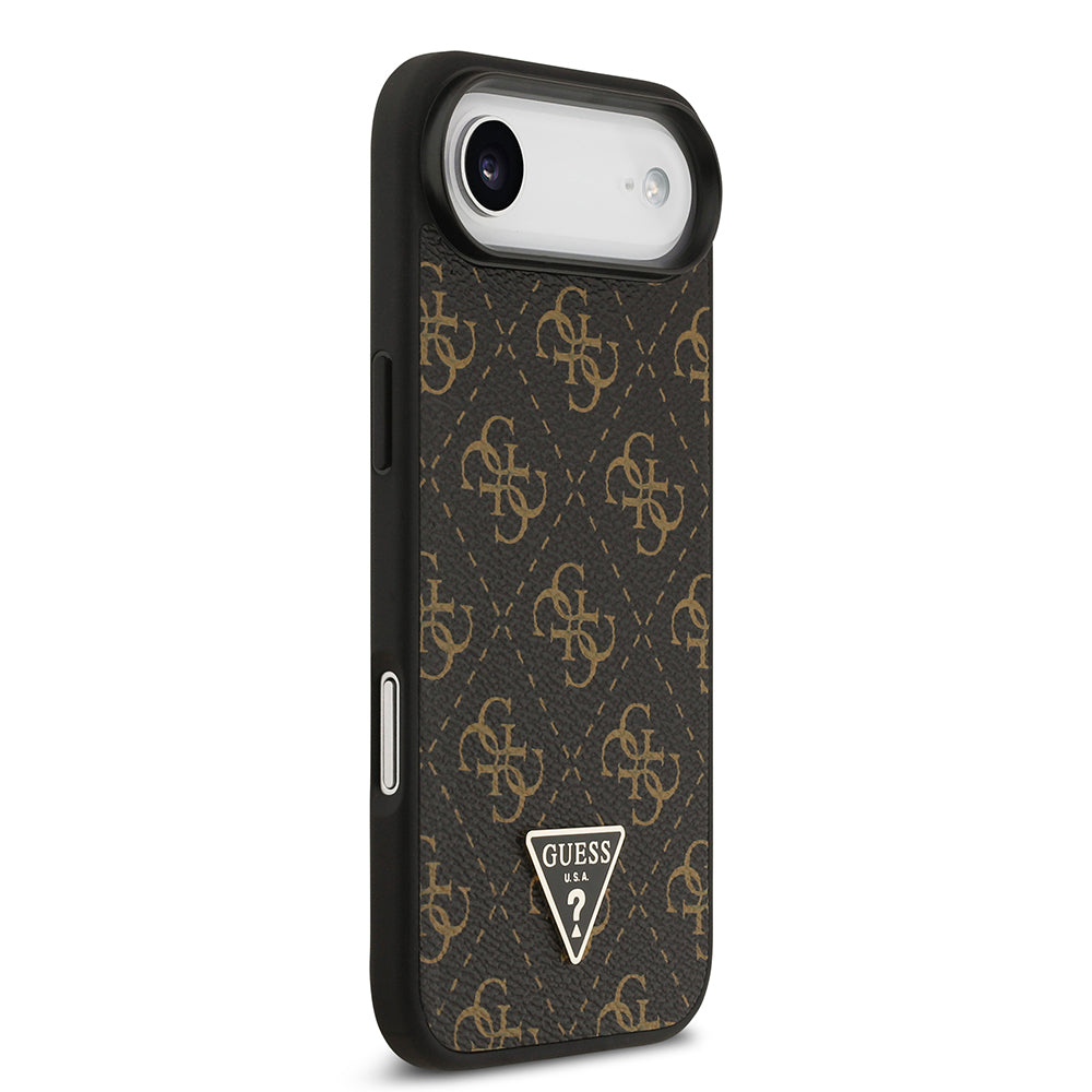 Apple iPhone 17 Air Case Guess Original Licensed PU Leather 4G Patterned Triangle Logo Cover Black