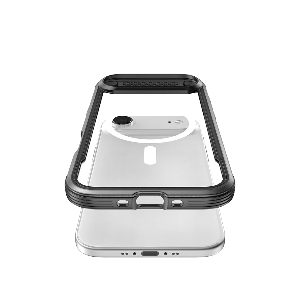 Apple iPhone 17 Air Kılıf M-safe Şarj Özellikli Airbagli Raptic Shield Serisi Şeffaf Arka Yüzey Kapak Siyah