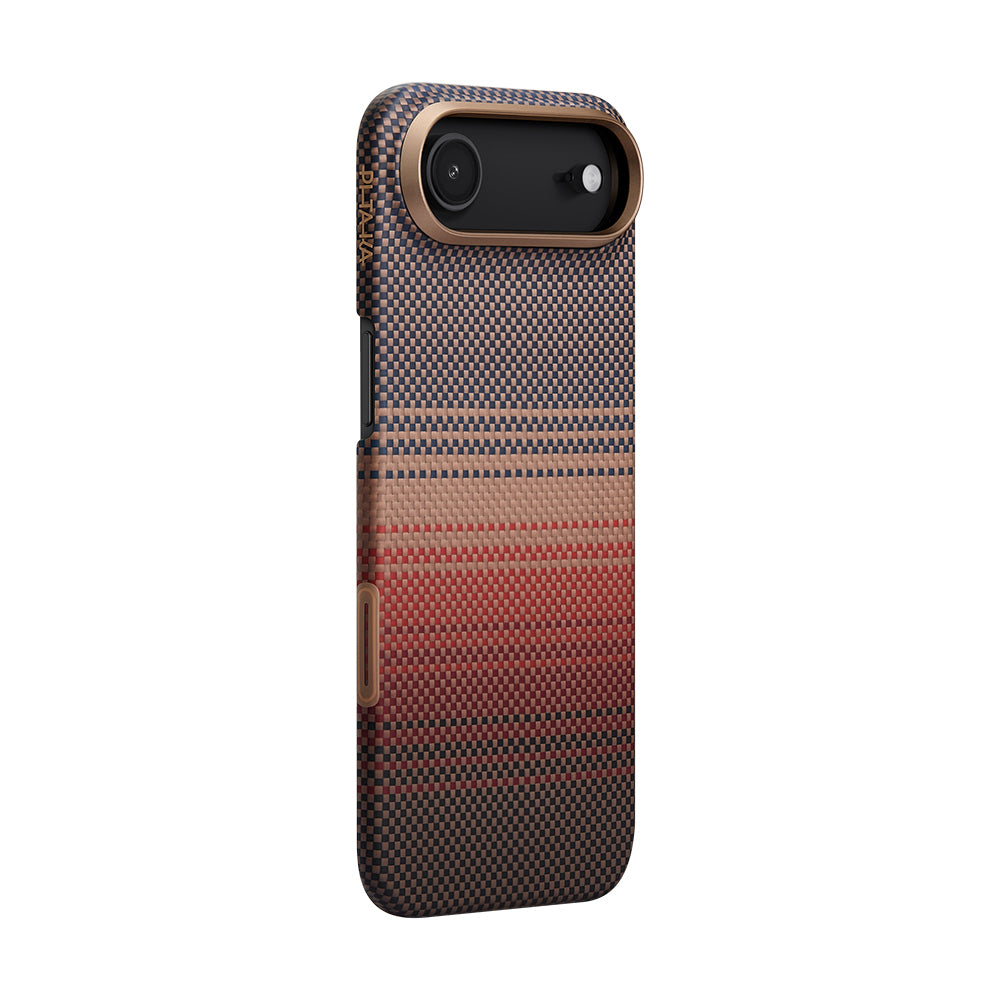 Apple iPhone 17 Air Case M-safe Charging Feature Aramid Fiber Pitaka Tactile Woven Sunset-Moonrise Series Cover Blue