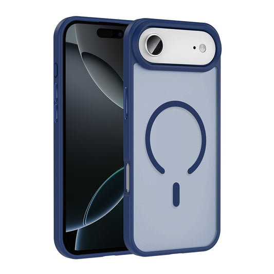 Apple iPhone 17 Air Case M-safe Charging Feature Matte Back Surface Zore Sio Cover Navy Blue