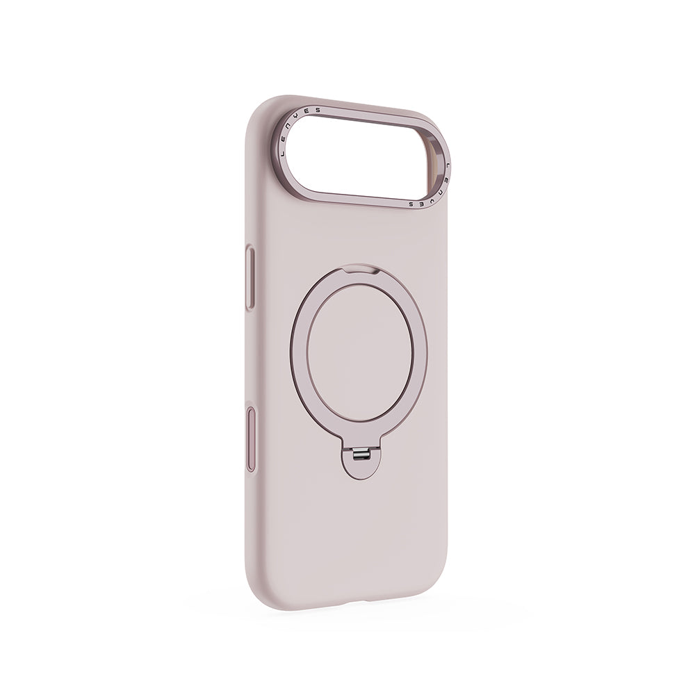 Apple iPhone 17 Air Kılıf M-safe Şarj Özellikli Metal Standlı Sıvı Silikon Lenyes CK223 Kapak