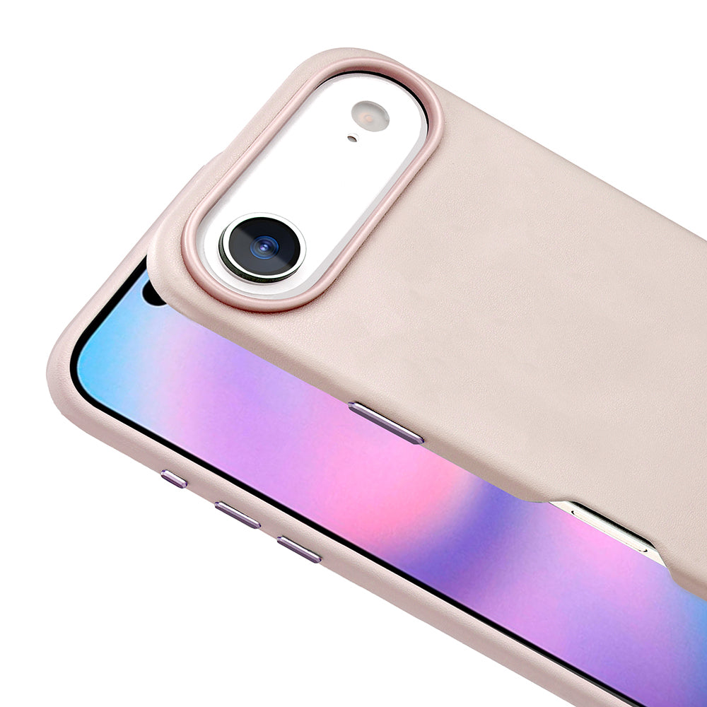 Apple iPhone 17 Air Case with M-safe Charging Function PU Leather Look Zore Cupra Cover Pink