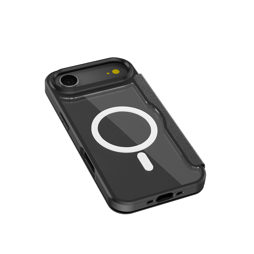 Apple iPhone 17 Air Case M-Safe Charging Feature Raptic Air Folio Transparent Card Holder Cover Case Black