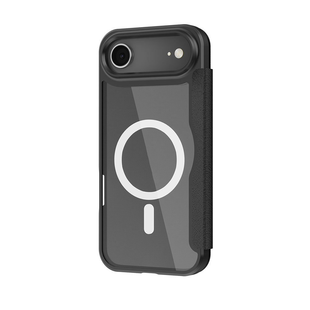 Apple iPhone 17 Air Case M-Safe Charging Feature Raptic Air Folio Transparent Card Holder Cover Case Black
