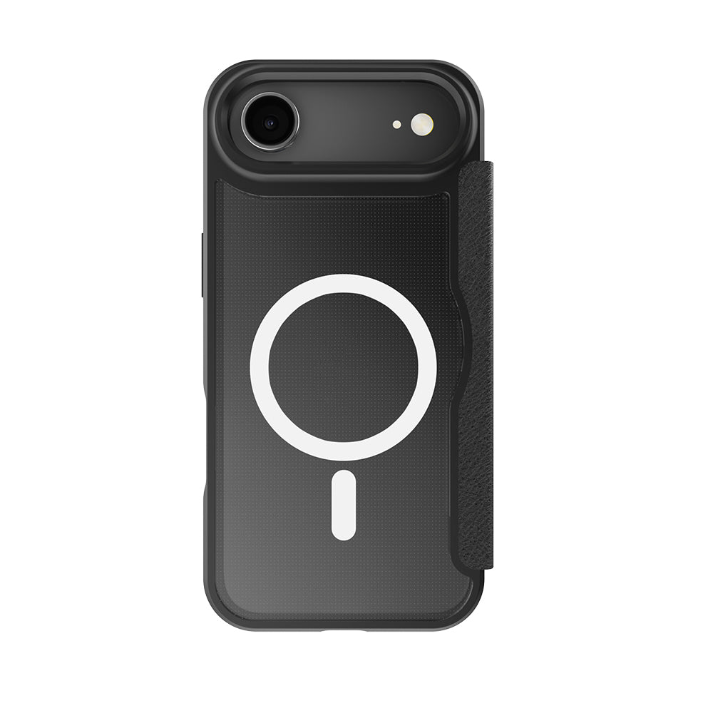 Apple iPhone 17 Air Case M-Safe Charging Feature Raptic Air Folio Transparent Card Holder Cover Case Black