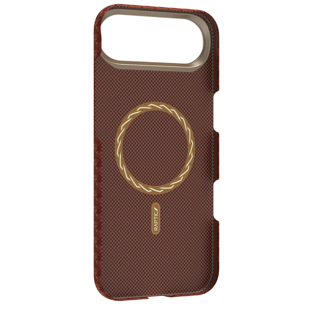 Apple iPhone 17 Air Kılıf M-safe Şarj Özellikli Raptic Aramid Skin Origin Serisi Kapak Kahverengi