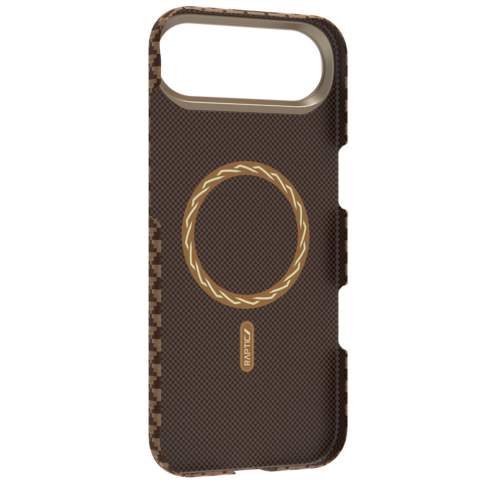 Apple iPhone 17 Air Kılıf M-safe Şarj Özellikli Raptic Aramid Skin Origin Serisi Kapak Kahverengi