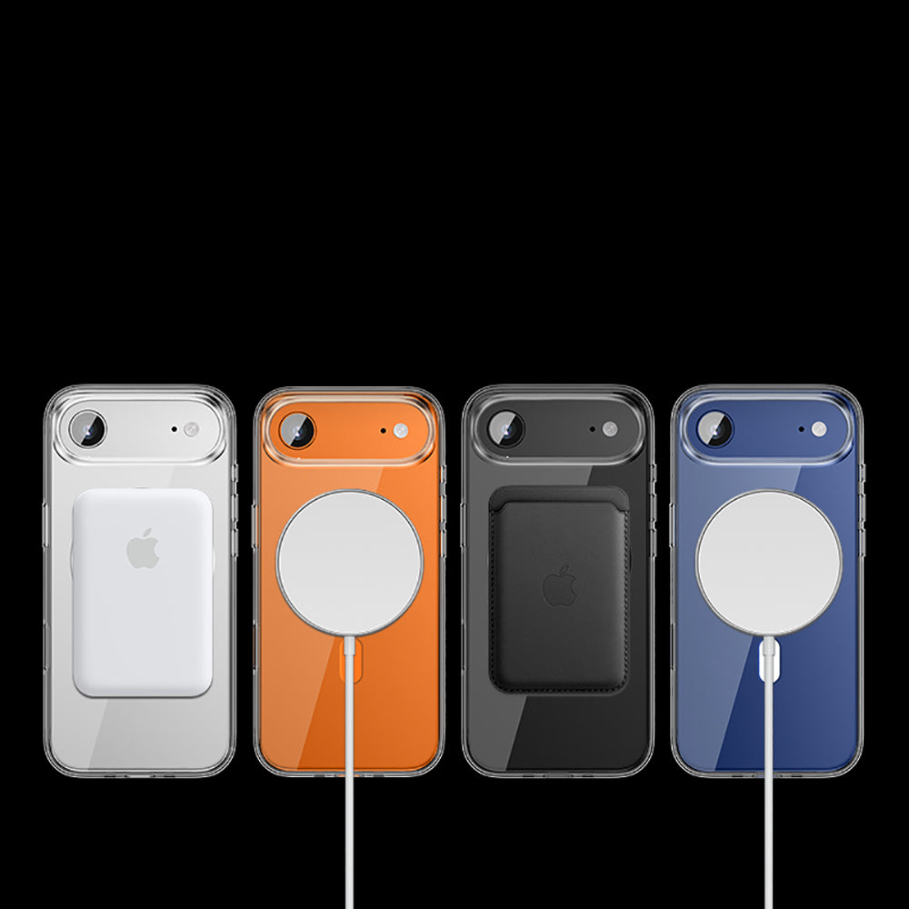 Apple iPhone 17 Air Kılıf M-safe Şarj Özellikli Transparan Sert PC Wlons Pita Kapak Şeffaf