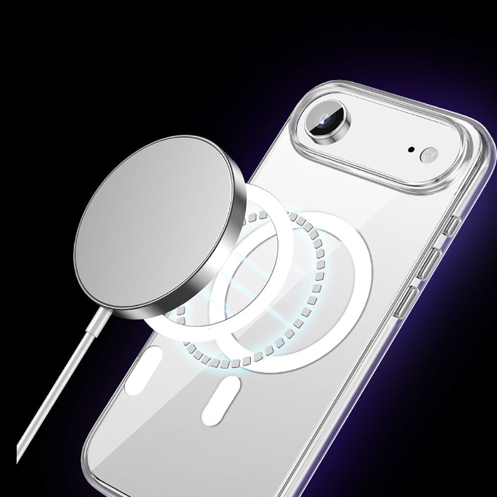 Apple iPhone 17 Air Case M-safe Charging Feature Transparent Hard PC Wallets Pita Cover Transparent