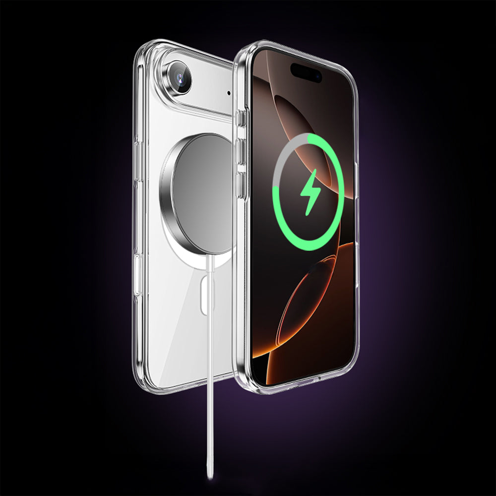 Apple iPhone 17 Air Case M-safe Charging Feature Transparent Hard PC Wallets Pita Cover Transparent