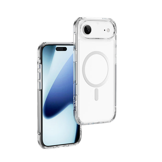 Apple iPhone 17 Air Case M-safe Charging Feature Wiwu MCC-702 Titanium Pro Series Hard PC Cover Transparent