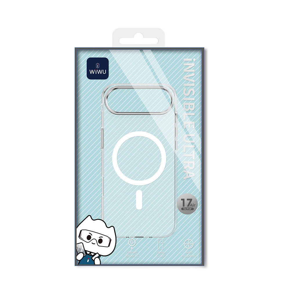 Apple iPhone 17 Air Case M-safe Charging Feature Wiwu YXK-208 Invisible Ultra Hard PC Cover Transparent