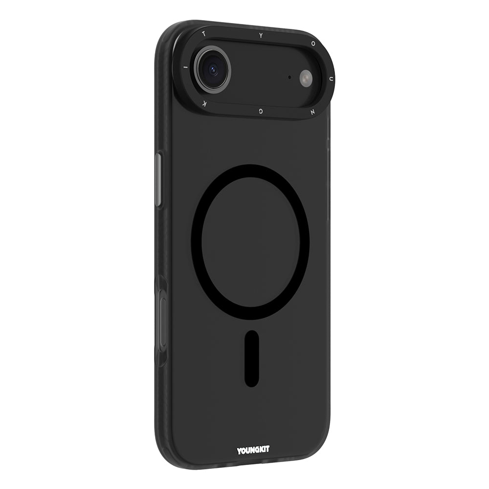 Apple iPhone 17 Air Kılıf M-safe Şarj Özellikli Youngkit Hidden Sand Serisi Kapak Mavi