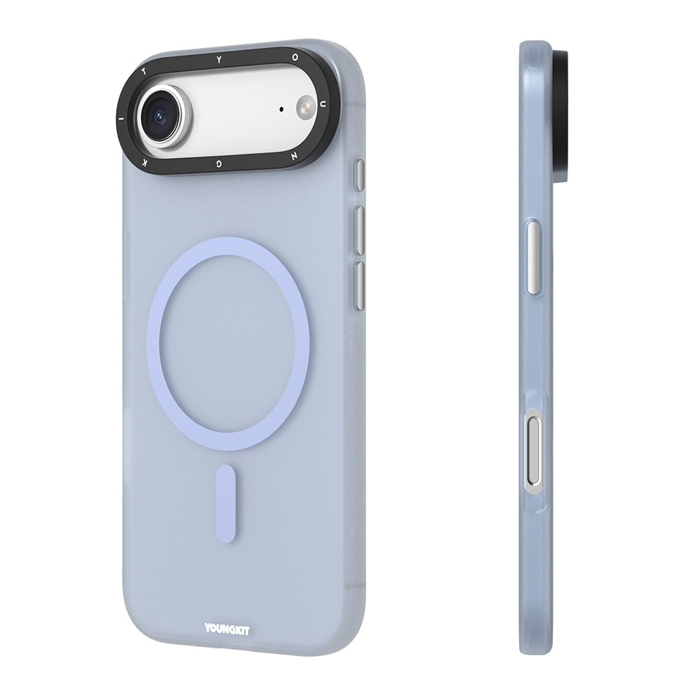 Apple iPhone 17 Air Kılıf M-safe Şarj Özellikli Youngkit Hidden Sand Serisi Kapak Beyaz