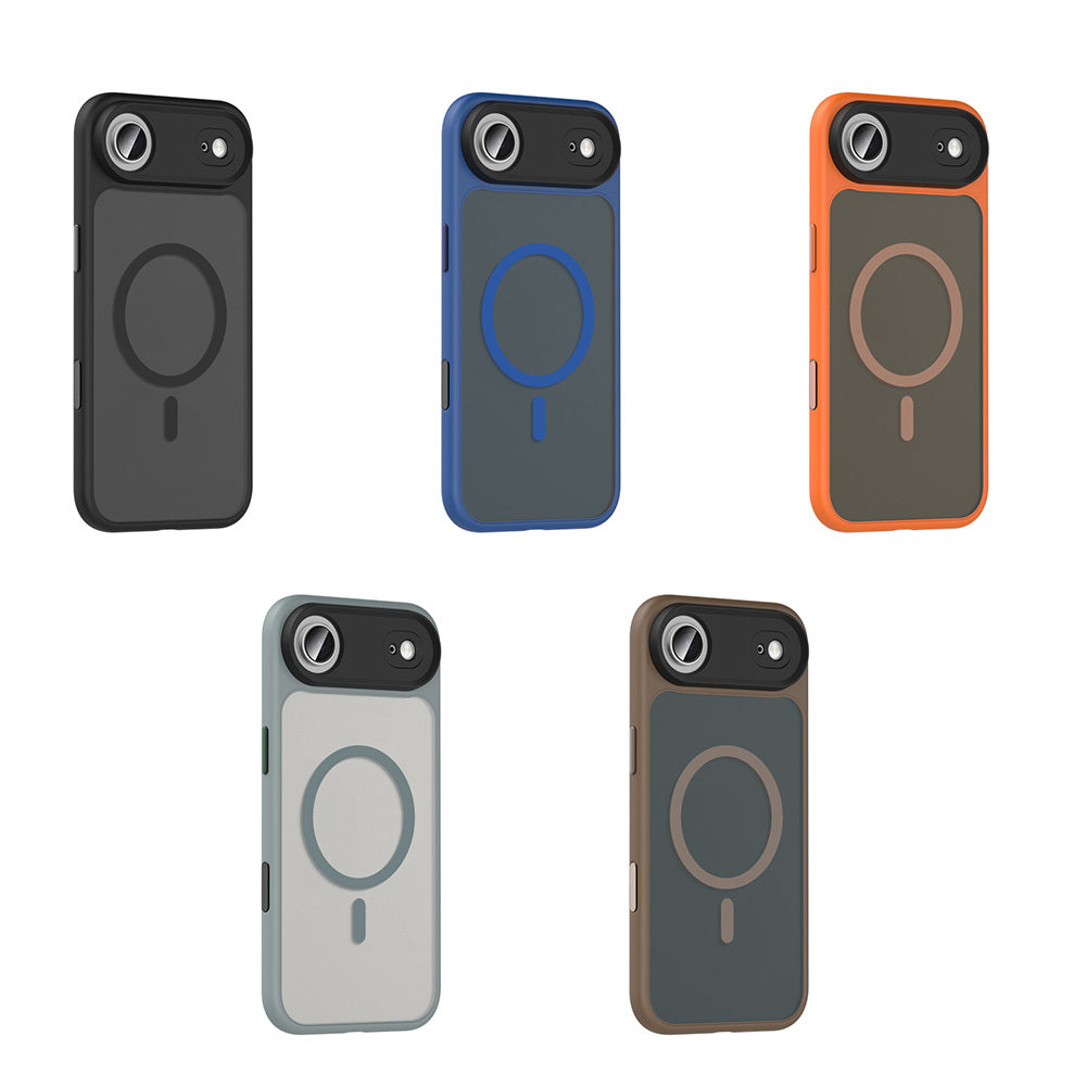 Apple iPhone 17 Air Case Matte Back Surface Wireless Charging Feature Zore Flet M-safe Cover Desert Titanium