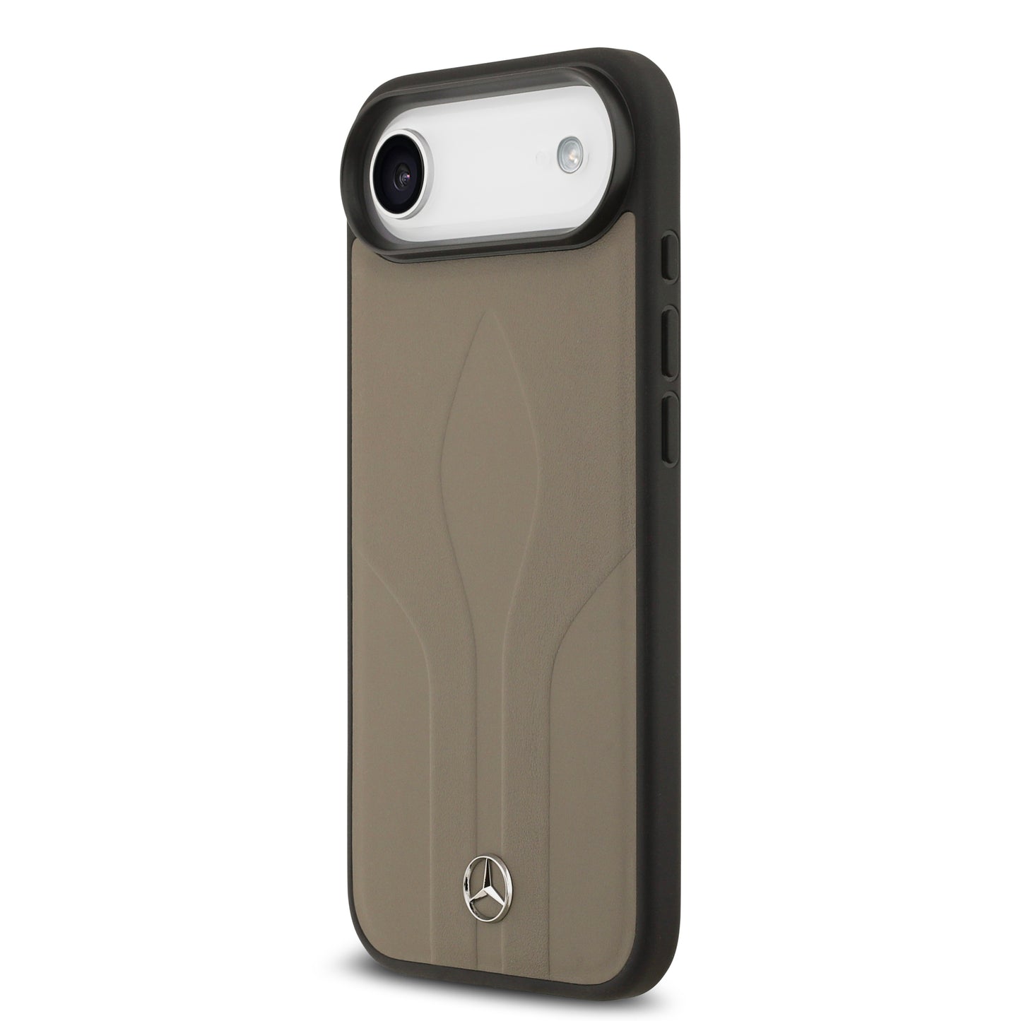 Apple iPhone 17 Air Kılıf Mercedes Benz Orjinal Lisanslı M-safe Şarj Özellikli Dokulu Desenli Deri Kapak Siyah