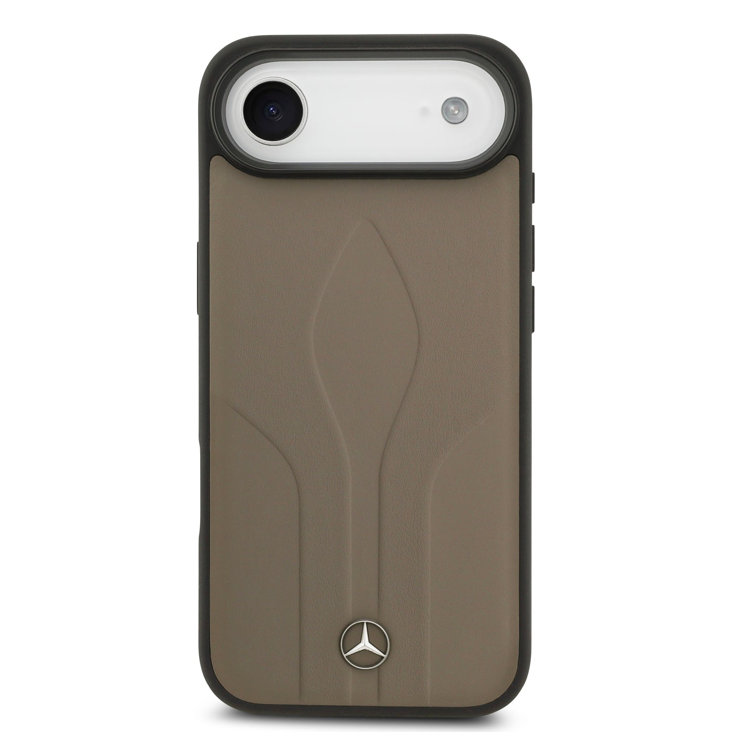 Apple iPhone 17 Air Kılıf Mercedes Benz Orjinal Lisanslı M-safe Şarj Özellikli Dokulu Desenli Deri Kapak Siyah