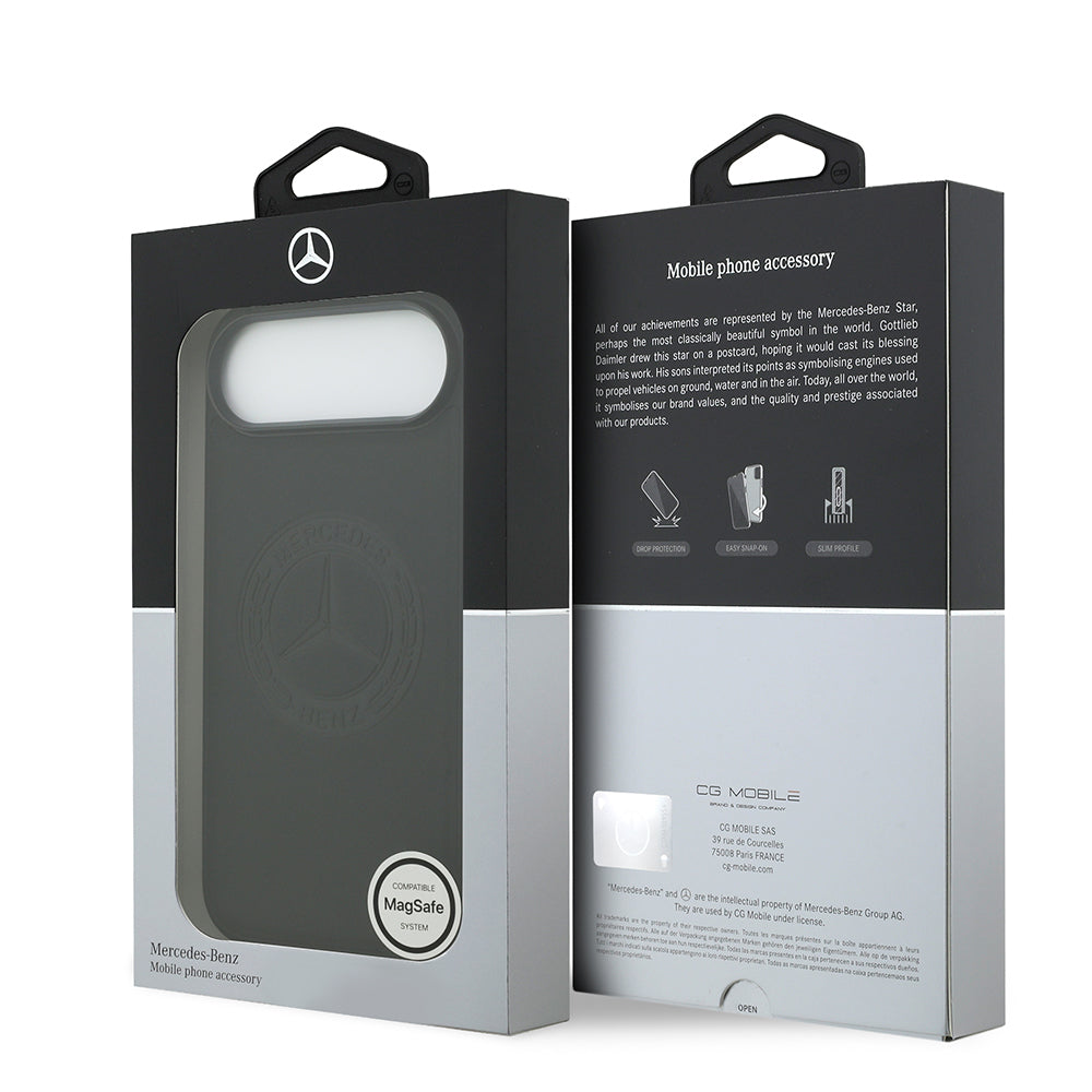 Apple iPhone 17 Air Kılıf Mercedes Benz Orjinal Lisanslı M-safe Şarj Özellikli Hakiki Deri Nostaljik Yıldız Dizayn Kapak Kahverengi