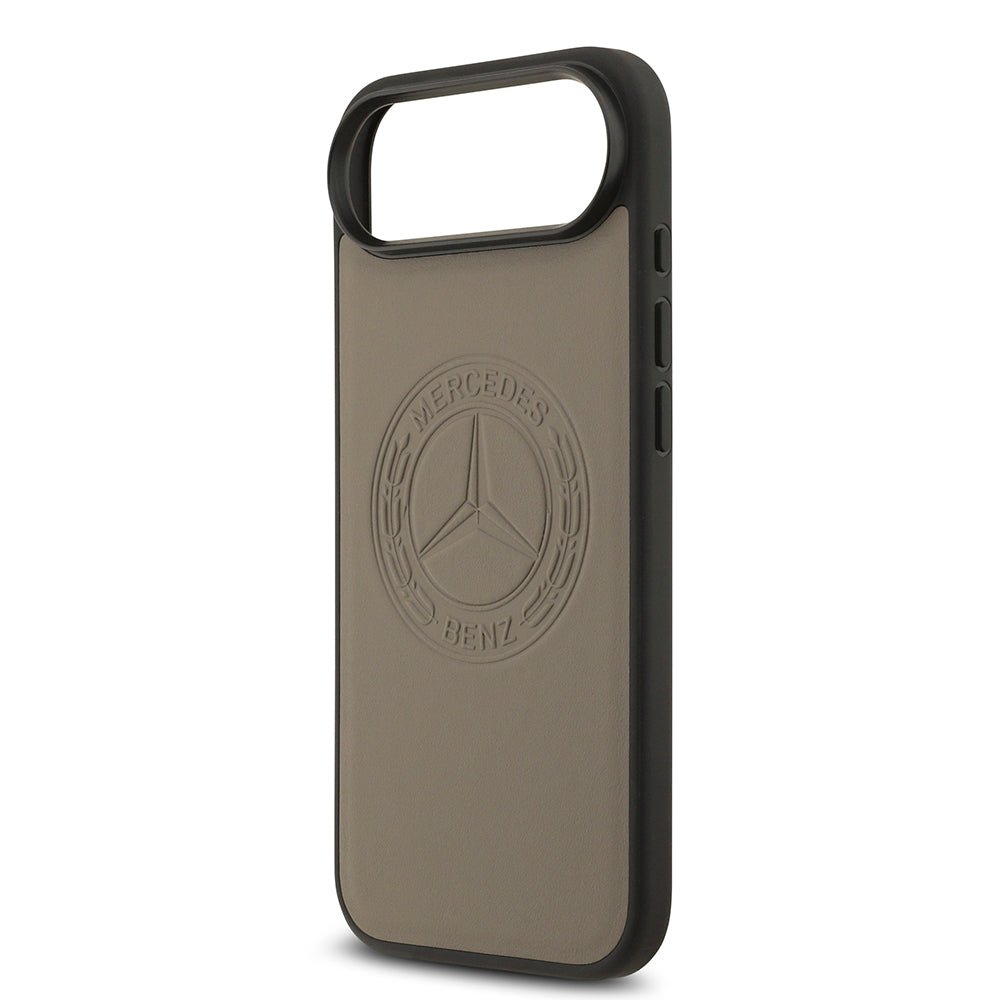 Apple iPhone 17 Air Kılıf Mercedes Benz Orjinal Lisanslı M-safe Şarj Özellikli Hakiki Deri Nostaljik Yıldız Dizayn Kapak Kahverengi