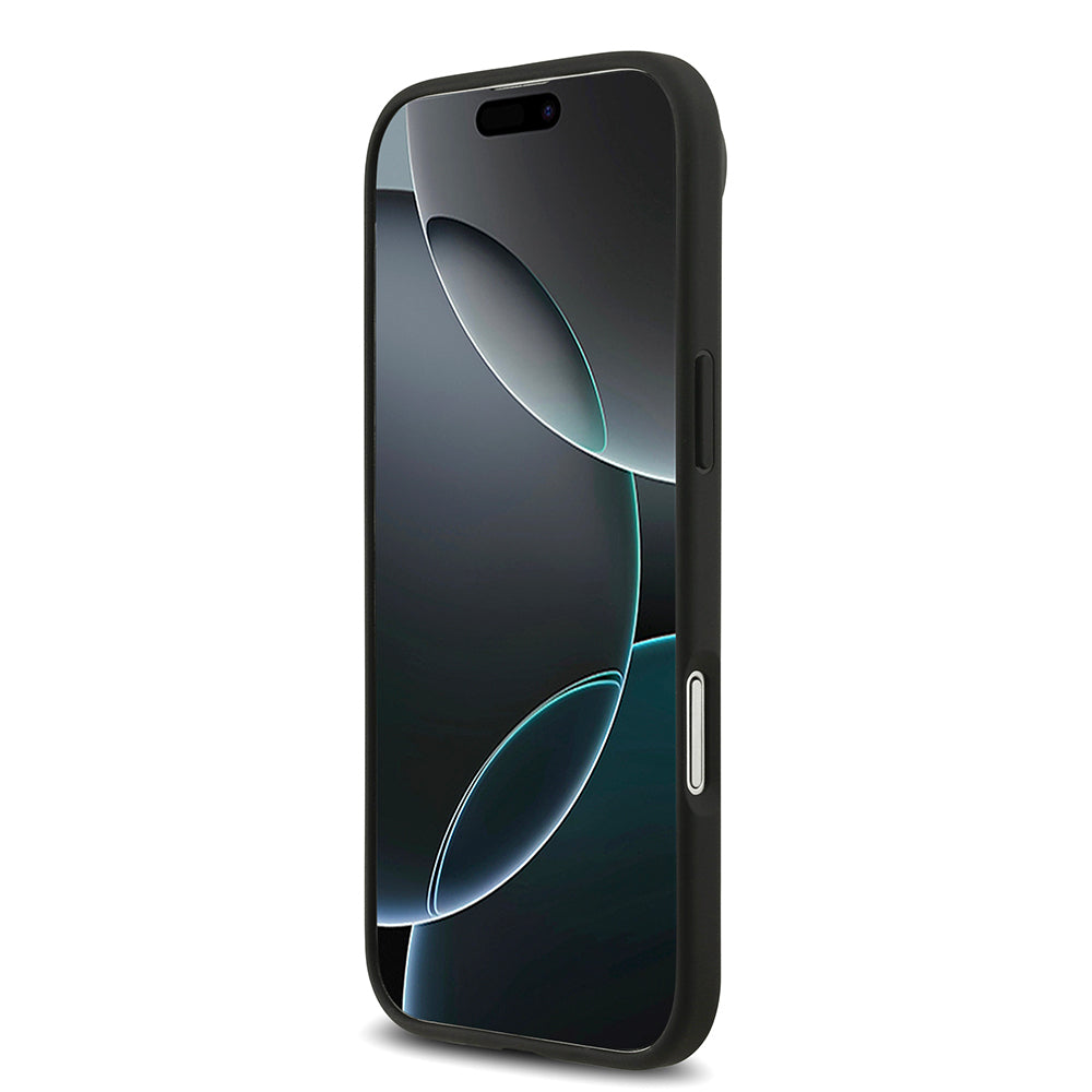 Apple iPhone 17 Air Kılıf Mercedes Benz Orjinal Lisanslı M-safe Şarj Özellikli Şeritli Yıldız Desenli Metal Logolu Deri Kapak Siyah