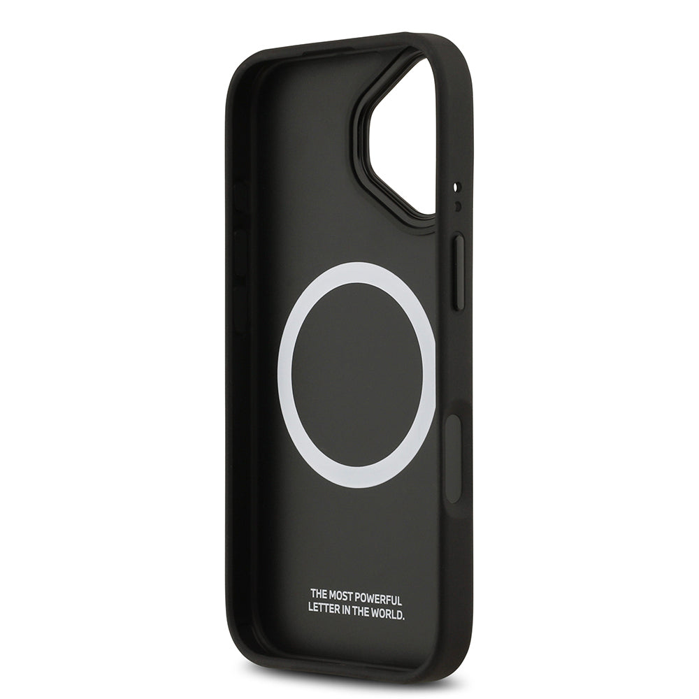 Apple iPhone 17 Case BMW Original Licensed M-Safe Charging Feature M Logo Three Stripe Perforated Leather Cover Gray
