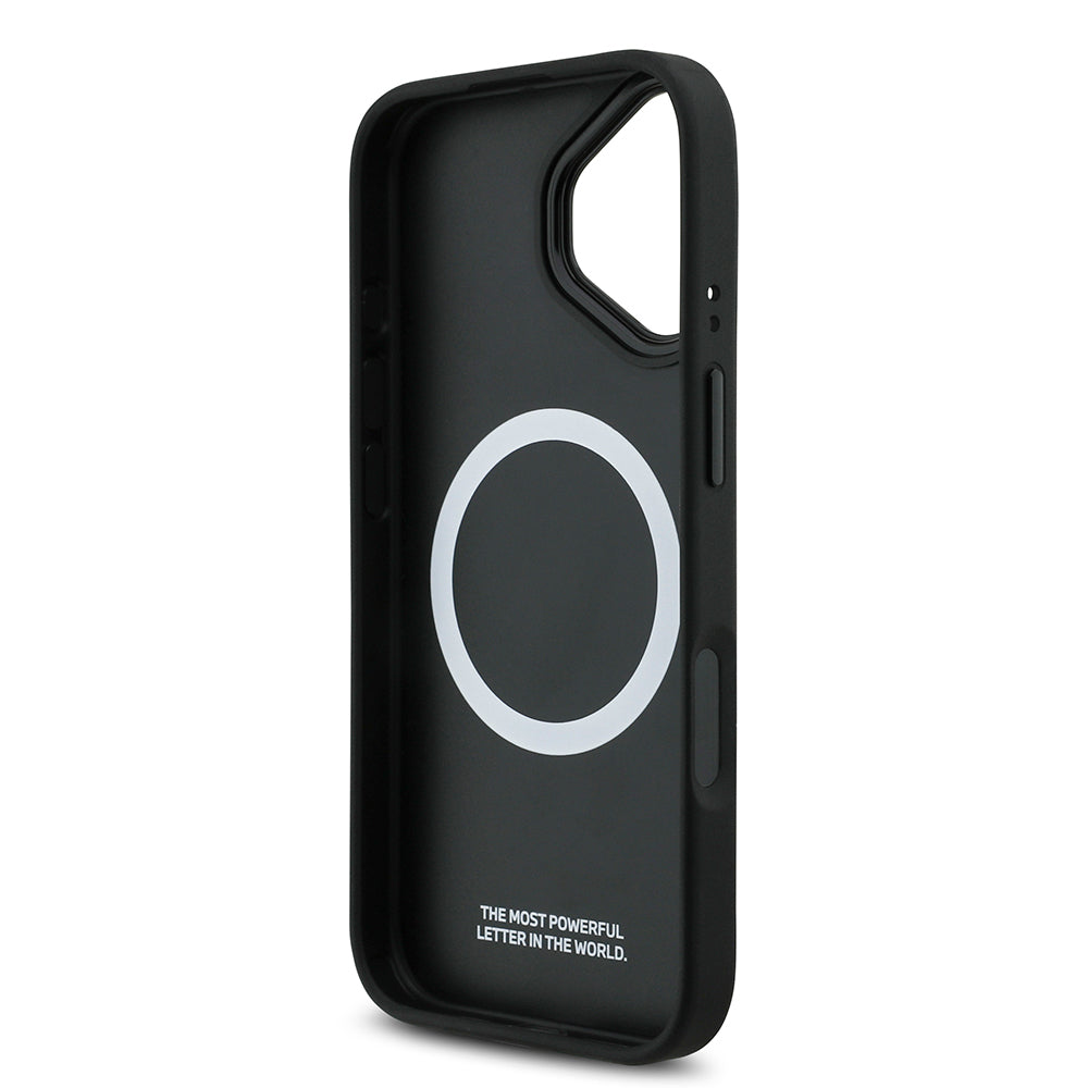 Apple iPhone 17 Case BMW Original Licensed M-Safe Charging Feature M Logo Three Stripe Perforated Leather Cover Gray