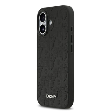 Apple iPhone 17 Kılıf DKNY Orjinal Lisanslı M-safe Şarj Özellikli 3D Yazılı Grid Pattern Kapak