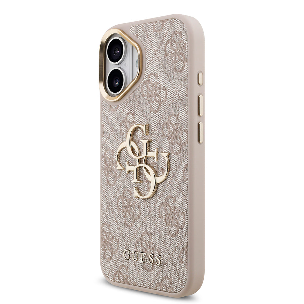 Apple iPhone 17 Kılıf Guess Orjinal Lisanslı 4G Büyük Metal Logolu Kalın Askılı Kapak Kahverengi