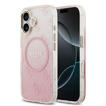 Apple iPhone 17 Kılıf Guess Orjinal Lisanslı M-safe Şarj Özellikli 4G Desenli Simli Silikon Kapak