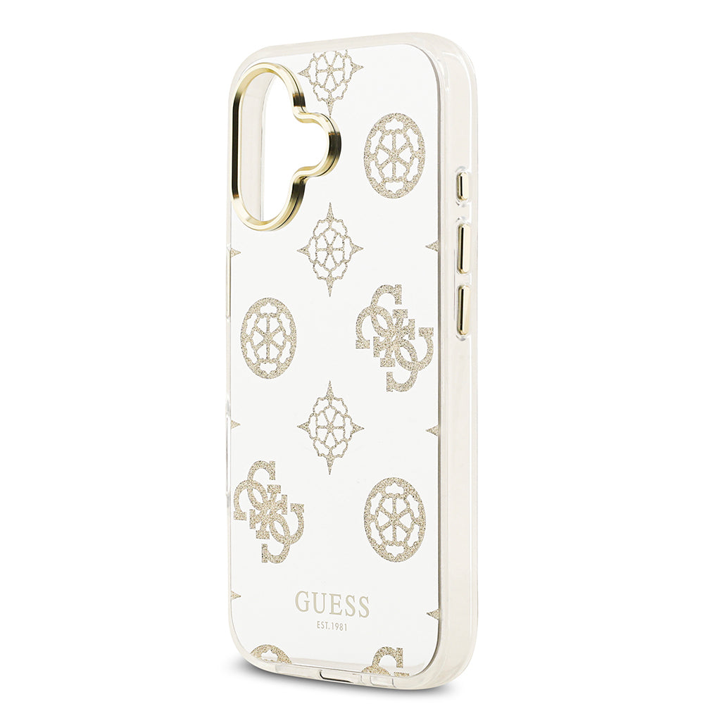 Apple iPhone 17 Case Guess Original Licensed Metal Camera Frame Glitter Mirror Cover Gold