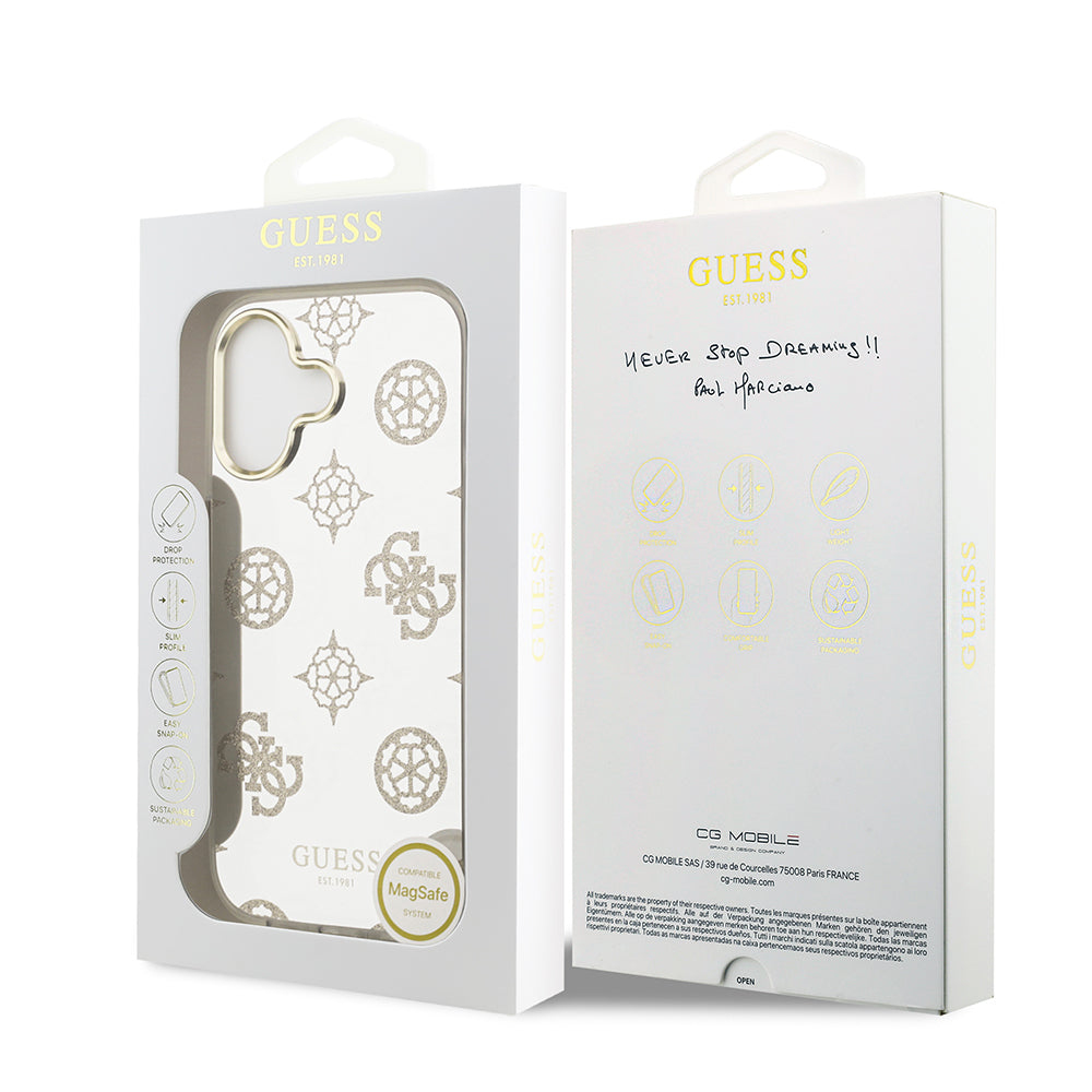 Apple iPhone 17 Case Guess Original Licensed Metal Camera Frame Glitter Mirror Cover Gold