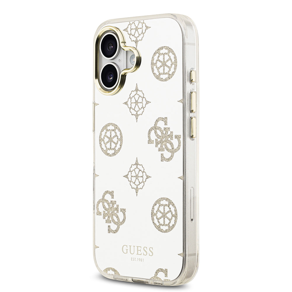 Apple iPhone 17 Case Guess Original Licensed Metal Camera Frame Glitter Mirror Cover Gold